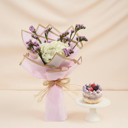 بوكيه ورد هيدرانجيا بيضاء غلاف زهري