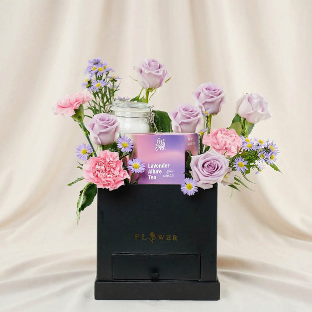 كومبو بوكس ورد و شاي إغراء اللافندر