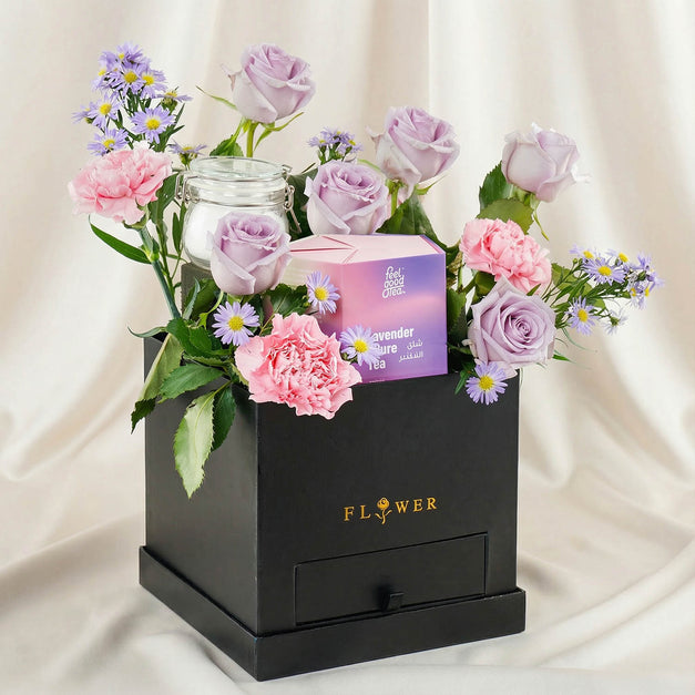 كومبو بوكس ورد و شاي إغراء اللافندر