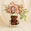 Blooming Rose Stand n Teddy Bear Combo 