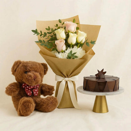 دبدوب تيدي بير و باقة ورد