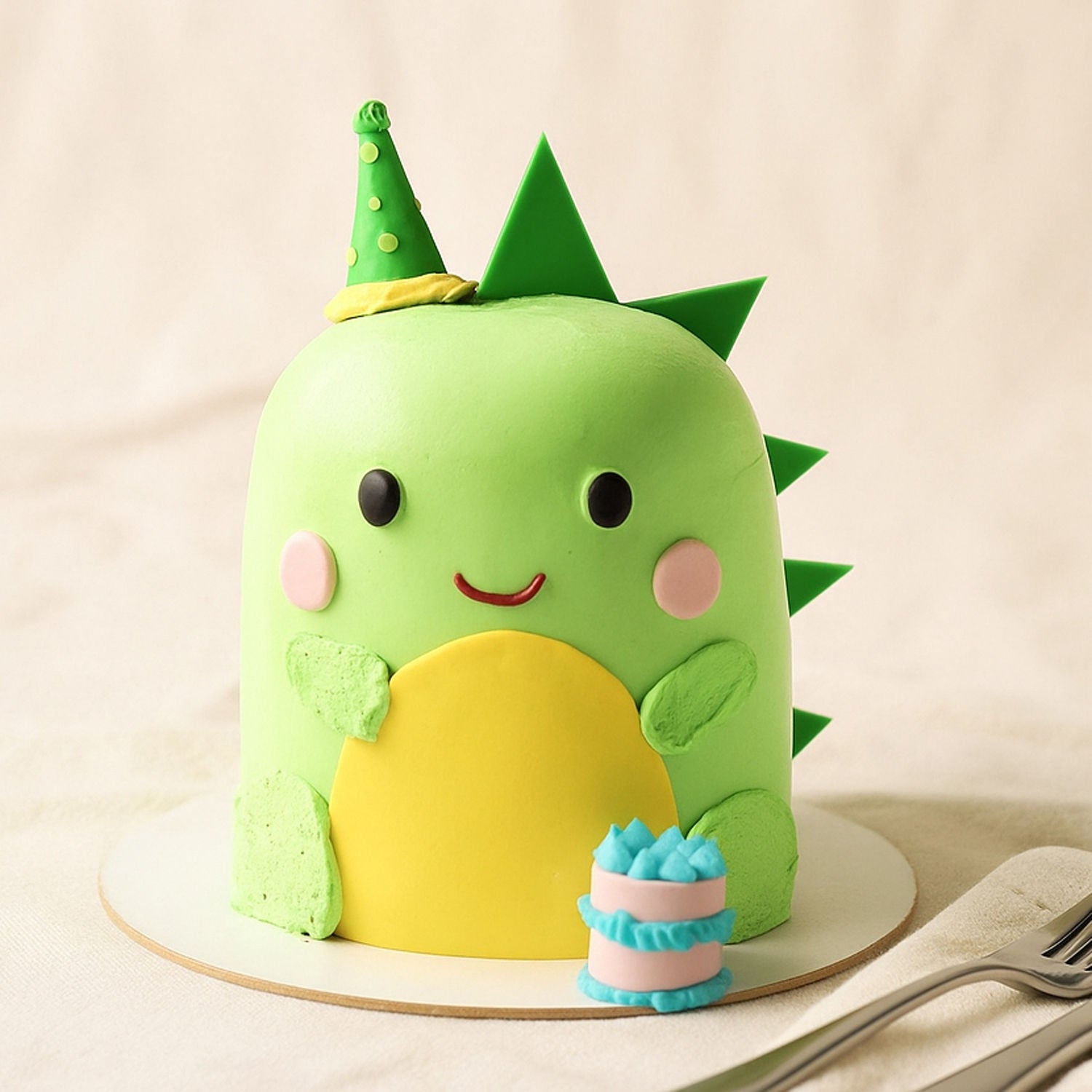 داينو سويت | كيك أطفال مصمم على شكل ديناصور أخضر لطيف - نكهة شوكولاتة 1.5 كيلو - توصيل كيك أعياد ميلاد أطفال في نفس اليوم في الرياض - اف ان بي السعودية