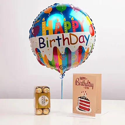 بالون فويل عيد الميلاد مع شوكولاتة و بطاقة