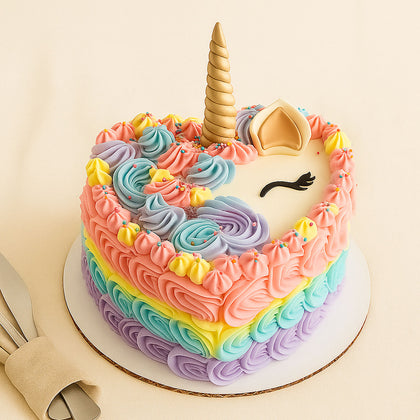 Heart Shape Unicorn Cake For Kids