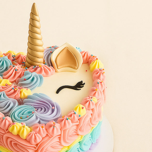 كيكة اطفال يونيكورن على شكل قلب