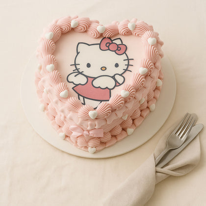 Hello Kitty Heart Shape Cake For Girl