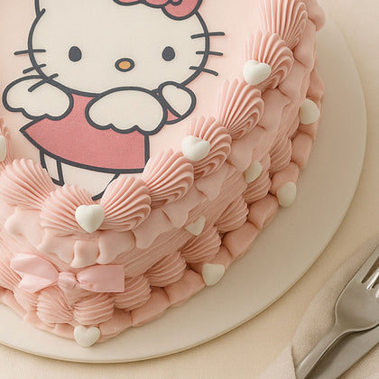 Hello Kitty Heart Shape Cake For Girl