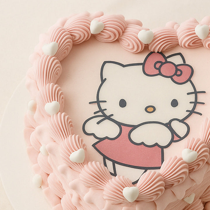 Hello Kitty Heart Shape Cake For Girl