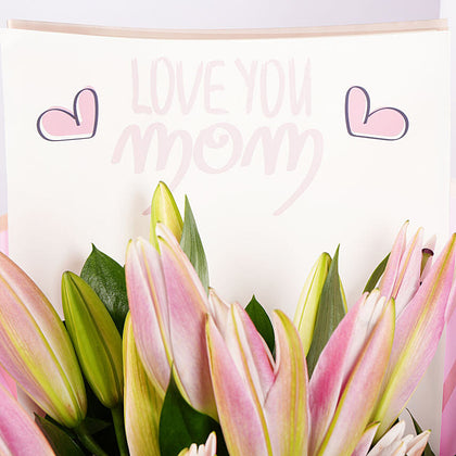 Pink Lily Bouquet For Mom 