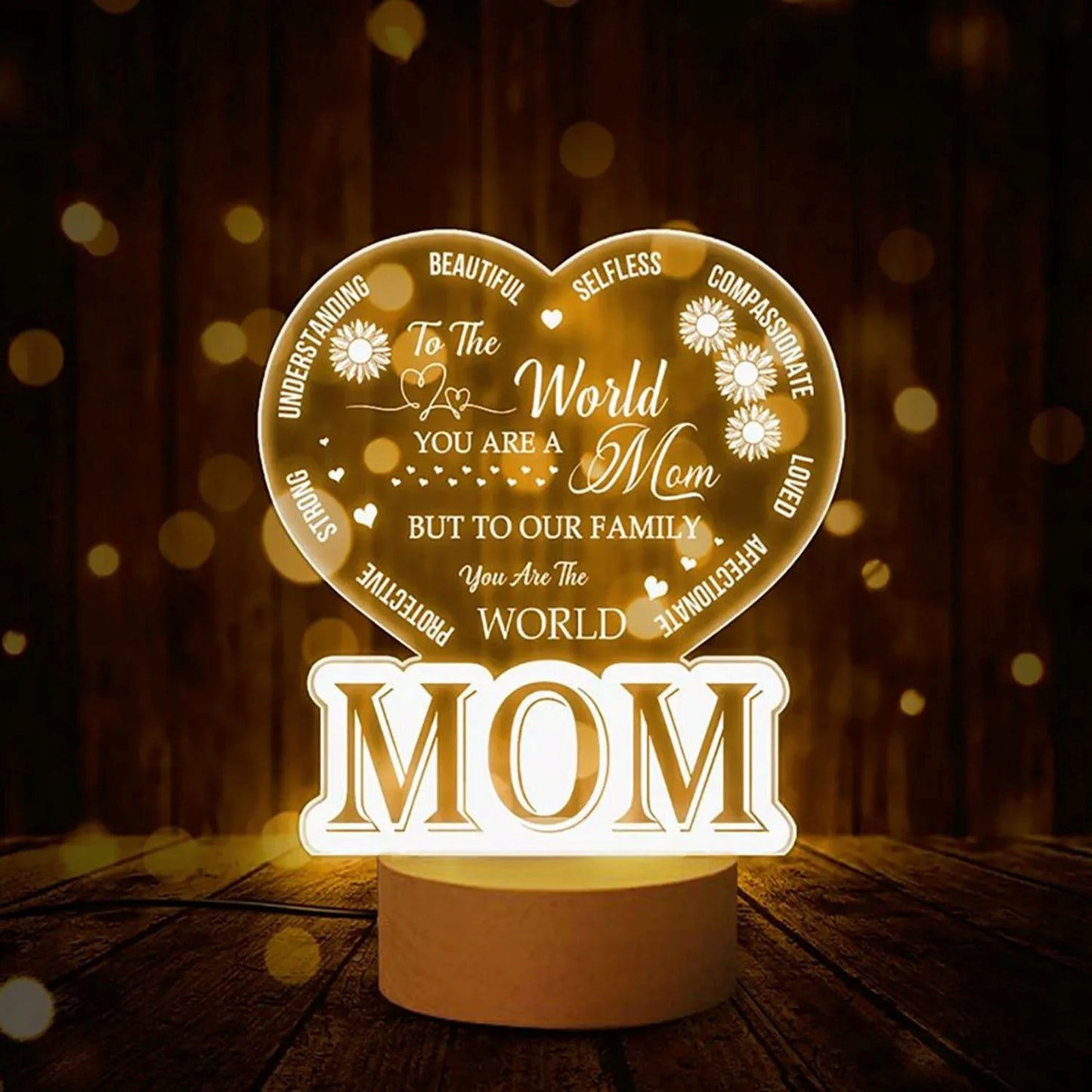 Engraved Mom's LED Table Lamp