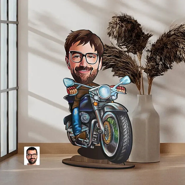 Personalized Dad Motorcycle Caricature Gift