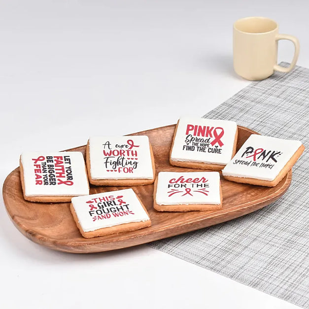 Pink October Square Butter Cookies