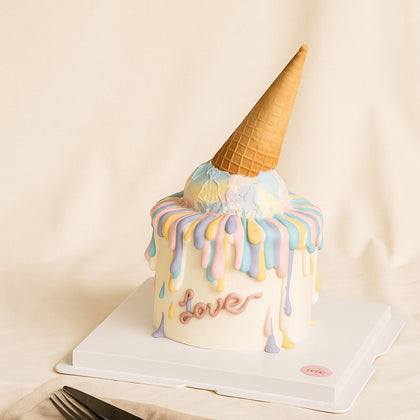Rainbow Ice Cream Cone Cake