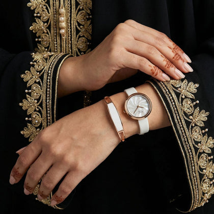 Titan Raga Mother of Pearl Watch & Bracelet For Her