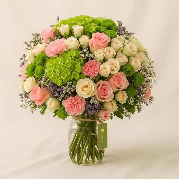 Mesmerising Mixed Flowers Glass Vase Arrangement