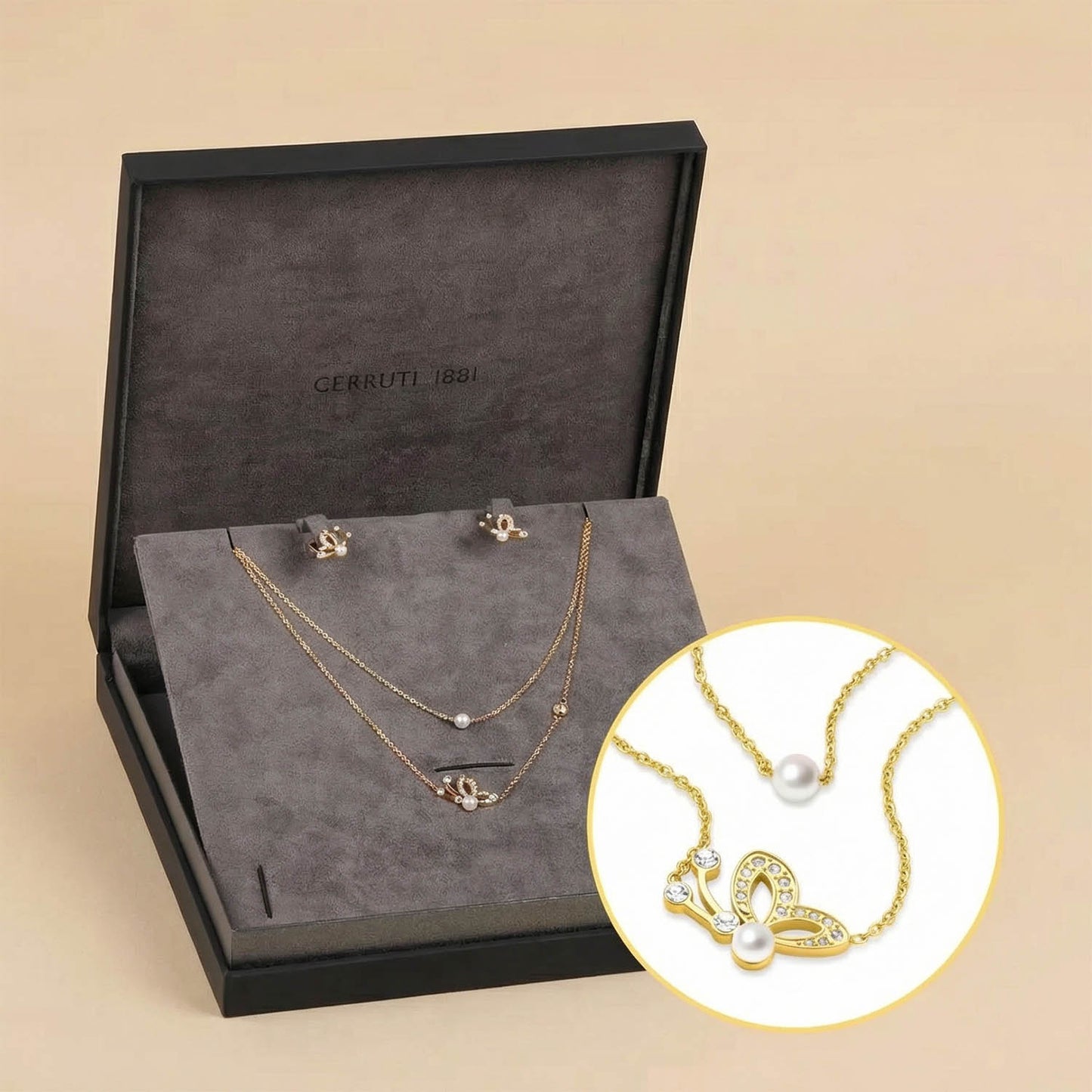 Cerruti 1881 Amelia Set - Butterfly Earrings & Bracelet Gift for Her