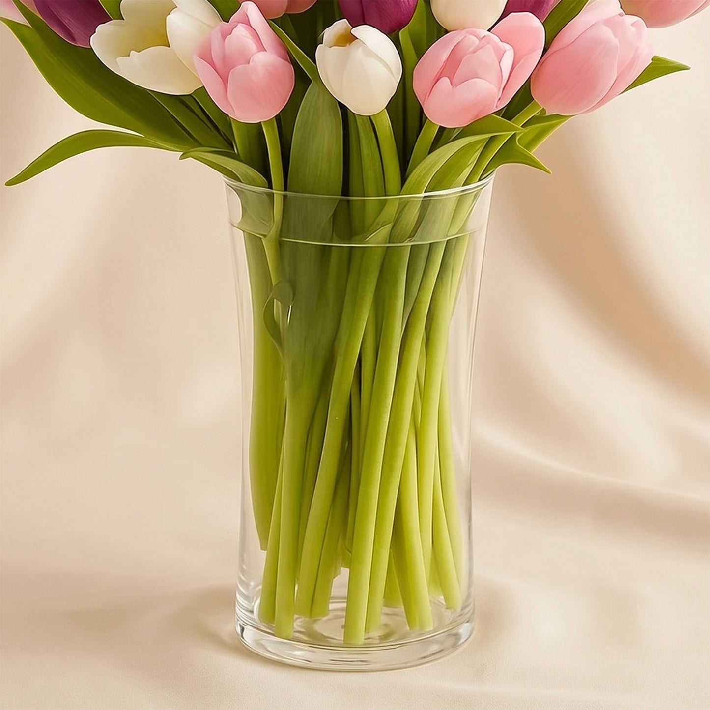 Dazzling Tulip Vase With Chocolate Cake