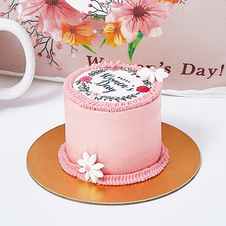 Women's Day Cake With Cushion n Mug Combo